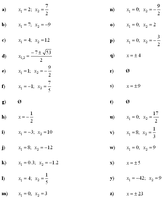 Quadratic Equation Questions With Solutions