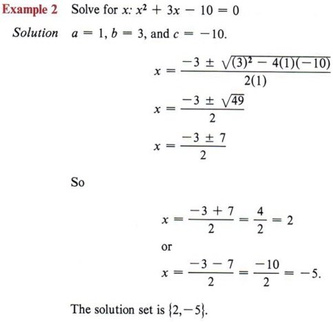 quadratic equation example with solution