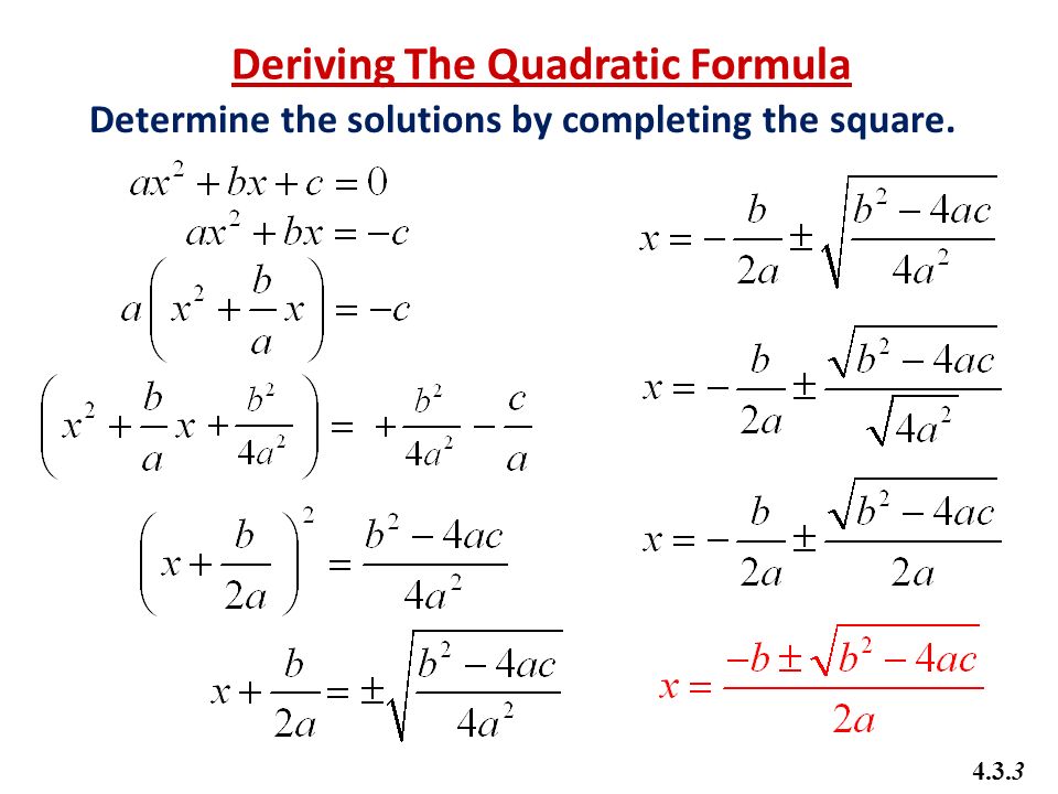 Quadratic Equation Derivation Quadratic Equation